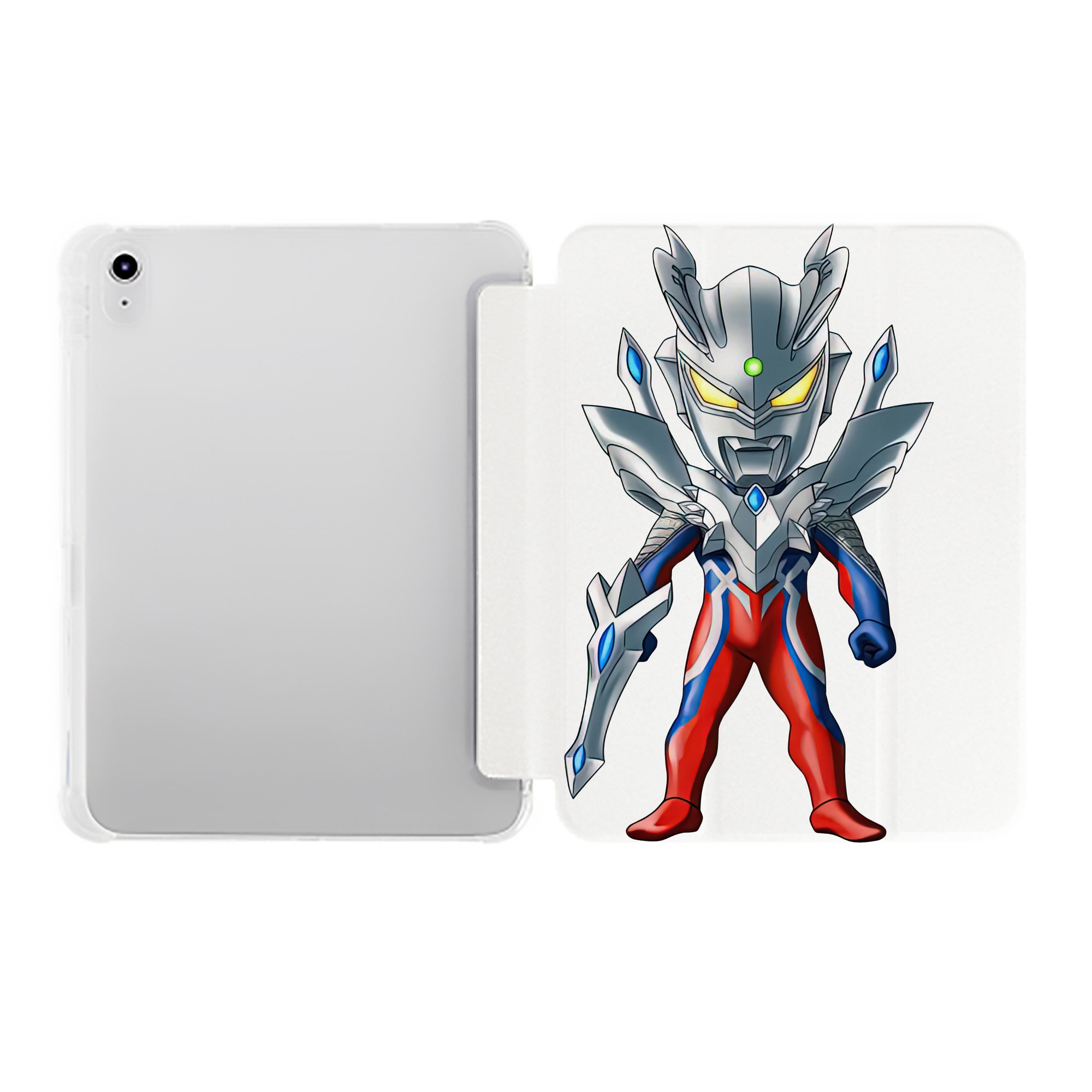 （画像用） ウルトラマン Ultraman IPad ケース ペン収納付き 三つ折りスタンド PUレザー×シリコン 対応機種9.5/10.5/10.9インチ